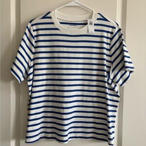 Old Navy Blue and White Striped Tee